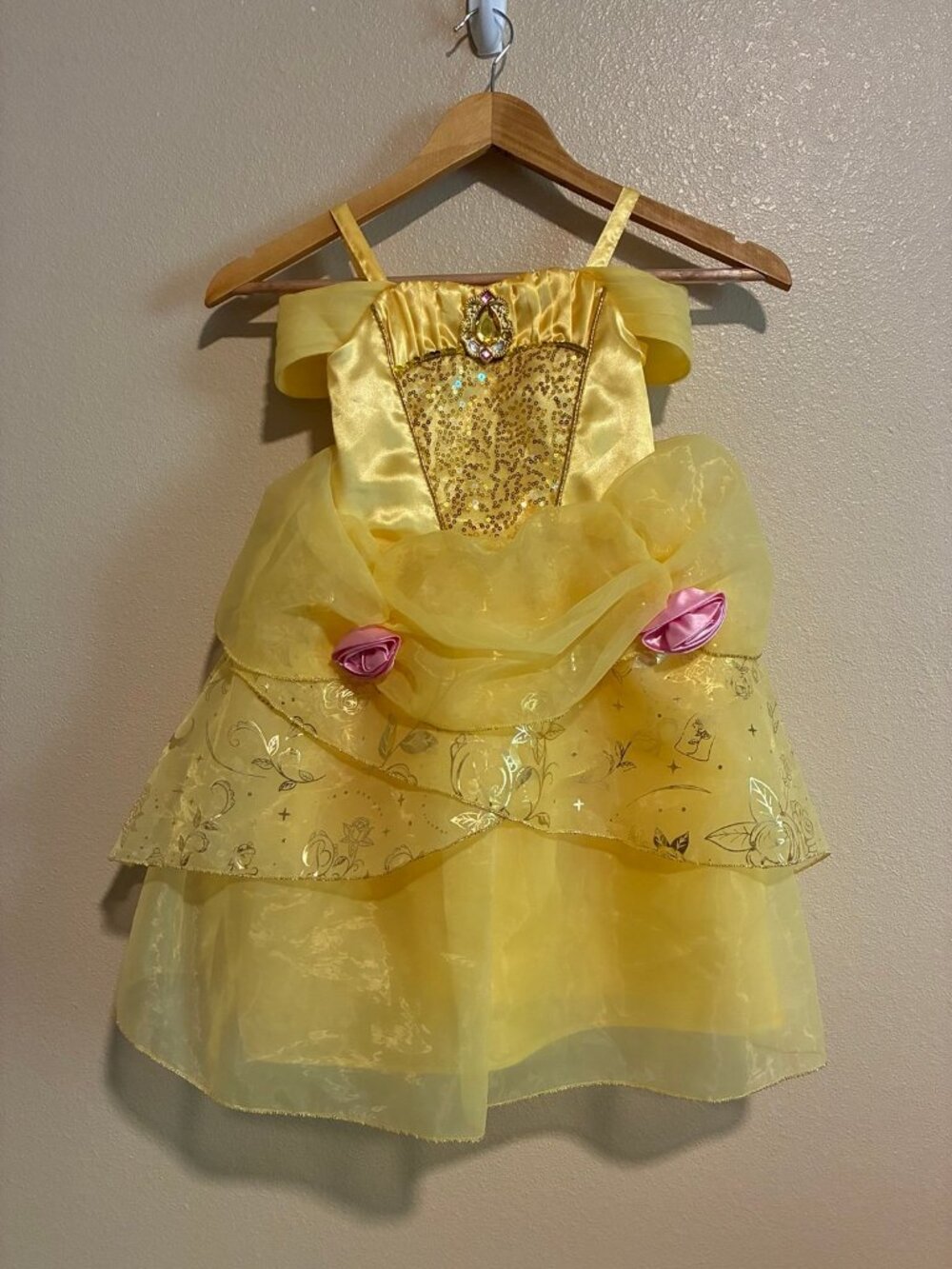Disney Beauty and the Beast Belle Yellow Rose Costume Dress Size 3T